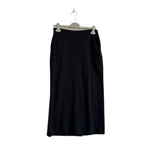 Vintage 90s, Y’s Yohji Yamamoto Dark Navy wool midi‎ skirt, Size L